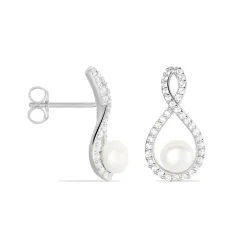 Histoire d'Or Boucles D'oreilles Pendantes Saja Argent  Perle De Culture Et Oxyde* Boucles D'Oreilles|Boucles D'Oreilles Fantaisie