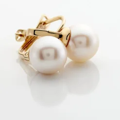 Outlet Histoire d'Or Boucles D'oreilles Pendantes Akoya Or Jaune Perle De Culture D'akoya