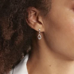 Discount Histoire d'Or Boucles D'oreilles Pendantes Istanbul Argent Blanc Oxyde De Zirconium