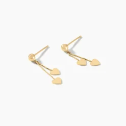 Histoire d'Or Boucles D'oreilles Pendantes Anne-maudae Pendantes Coeurs Or Jaune