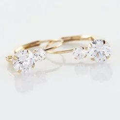 Sale Histoire d'Or Boucles D'oreilles Pendantes Gulbeyaz Or Jaune Oxyde De Zirconium