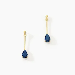Online Histoire d'Or Boucles D'oreilles Pendantes Goutte or jaune saphir