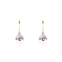Histoire d'Or Boucles D'oreilles Pendantes Spring Or Jaune Améthyste Oxyde* Boucles D'Oreilles|Boucles D'Oreilles Pendantes
