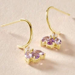 Histoire d'Or Boucles D'oreilles Pendantes Spring Or Jaune Améthyste Oxyde* Boucles D'Oreilles|Boucles D'Oreilles Pendantes