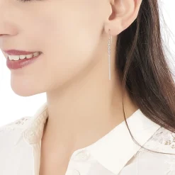 Sale Histoire d'Or Boucles D'oreilles Pendantes Melodie Argent Blanc