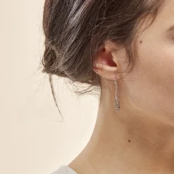 Sale Histoire d'Or Boucles D'oreilles Pendantes Bartolomea Feuille Or Blanc