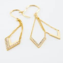 Histoire d'Or Boucles D'oreilles Pendantes Daina Or Jaune Oxyde De Zirconium* Boucles D'Oreilles|Boucles D'Oreilles Pendantes