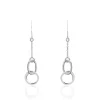 Histoire d'Or Boucles D'oreilles Pendantes Toi Et Moi Argent Blanc