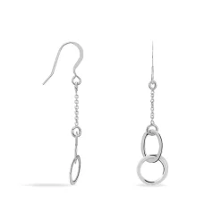 Histoire d'Or Boucles D'oreilles Pendantes Toi Et Moi Argent Blanc