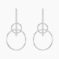 Outlet Histoire d'Or Boucles D'oreilles Pendantes Enissa Argent Blanc