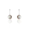 Histoire d'Or Boucles D'oreilles Pendantes Semi-ronde Or Blanc Perle De Tahiti* Boucles D'Oreilles|Boucles D'Oreilles Pendantes