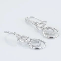 Clearance Histoire d'Or Boucles D'oreilles Pendantes Greta Argent Blanc