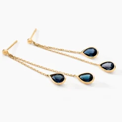 New Histoire d'Or Boucles D'oreilles Pendantes Or Jaune Carlyn Topaze