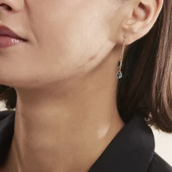 New Histoire d'Or Boucles D'oreilles Pendantes Or Jaune Carlyn Topaze