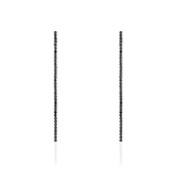 Histoire d'Or Boucles D'oreilles Pendantes Lou-anne Argent Blanc Oxyde Noir argent blanc oxyde de zirconium noir