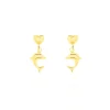 Histoire d'Or Boucles D'oreilles Pendantes Fulvie Coeurs Et Dauphin Or Jaune* Boucles D'Oreilles|Boucles D'Oreilles Pendantes
