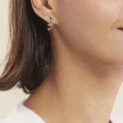 Histoire d'Or Boucles D'oreilles Pendantes Fulvie Coeurs Et Dauphin Or Jaune* Boucles D'Oreilles|Boucles D'Oreilles Pendantes