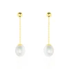 Discount Histoire d'Or Boucles D'oreilles Pendantes Valera Or Jaune Perle De Culture