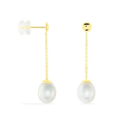 Discount Histoire d'Or Boucles D'oreilles Pendantes Valera Or Jaune Perle De Culture
