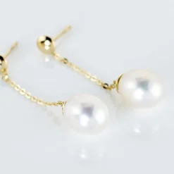 Discount Histoire d'Or Boucles D'oreilles Pendantes Valera Or Jaune Perle De Culture