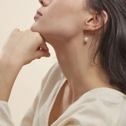 Discount Histoire d'Or Boucles D'oreilles Pendantes Valera Or Jaune Perle De Culture