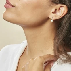 Histoire d'Or Boucles D'oreilles Pendantes Helin Or Jaune Perle De Culture Et Oxyde* Boucles D'Oreilles|Boucles D'Oreilles Pendantes