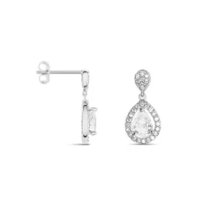 Sale Histoire d'Or Boucles D'oreilles Pendantes Argent Blanc Zelie Oxyde De Zirconium