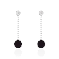 Histoire d'Or Boucles D'oreilles Pendantes Adonya Argent Céramique Et Oxyde* Boucles D'Oreilles|Boucles D'Oreilles Fantaisie