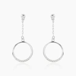 Histoire d'Or Boucles D'oreilles Pendantes Amma Argent Blanc Oxyde De Zirconium* Boucles D'Oreilles|Boucles D'Oreilles Fantaisie