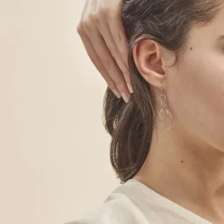 Online Histoire d'Or Boucles D'oreilles Pendantes Flaura Argent Blanc