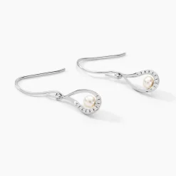 Histoire d'Or Boucles D'oreilles Pendantes Akiko Argent  Perle De Culture Et Oxyde* Boucles D'Oreilles|Boucles D'Oreilles Fantaisie