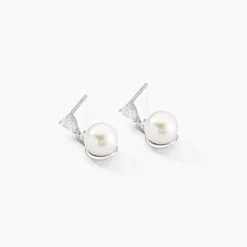 Histoire d'Or Boucles D'oreilles Pendantes Melya Argent  Perle De Culture Et Oxyde