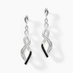 Online Histoire d'Or Boucles D'oreilles Pendantes Claudia Argent Blanc Oxyde De Zirconium