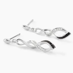 Online Histoire d'Or Boucles D'oreilles Pendantes Claudia Argent Blanc Oxyde De Zirconium