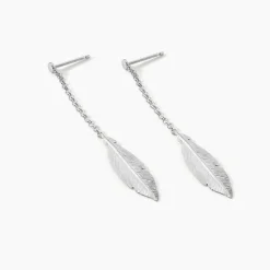 Best Histoire d'Or Boucles D'oreilles Pendantes Euriell Argent Blanc