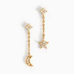 Clearance Histoire d'Or Boucles D'oreilles Pendantes Stellar Or Jaune Oxyde De Zirconium