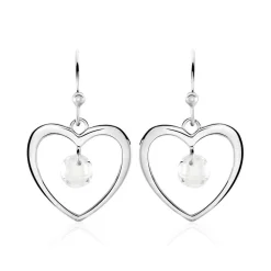 New Histoire d'Or Boucles D'oreilles Pendantes Argent Blanc Armo Oxydes De Zirconium