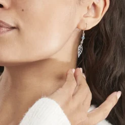 Histoire d'Or Boucles D'oreilles Pendantes Angelika Argent Blanc Pierre De Synthese* Boucles D'Oreilles|Boucles D'Oreilles Fantaisie