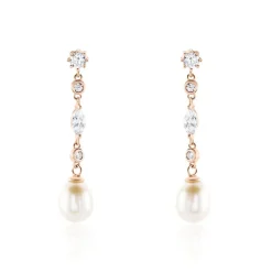 Histoire d'Or Boucles D'oreilles Pendantes Lynes Argent Rose Perle De Culture* Boucles D'Oreilles|Boucles D'Oreilles Fantaisie