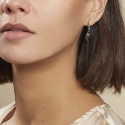 Online Histoire d'Or Boucles D'oreilles Pendantes Argent Blanc Odilon Ambre