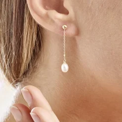 Histoire d'Or Boucles D'oreilles Pendantes Adriette Or Jaune Perle De Culture* Boucles D'Oreilles|Boucles D'Oreilles Pendantes