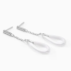Histoire d'Or Boucles D'oreilles Pendantes Peer Argent Blanc Oxyde De Zirconium* Boucles D'Oreilles|Boucles D'Oreilles Fantaisie