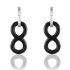Histoire d'Or Boucles D'oreilles Pendantes Celinia Argent Blanc Céramique Et Oxyde* Boucles D'Oreilles|Boucles D'Oreilles Fantaisie