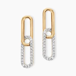 Histoire d'Or Boucles D'oreilles Pendantes Graphic Lines Or Jaune Oxyde De Zirconium* Boucles D'Oreilles|Boucles D'Oreilles Pendantes