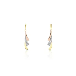 Histoire d'Or Boucles D'oreilles Pendantes Ainhoa Or Tricolore Diamant* Boucles D'Oreilles|Boucles D'Oreilles Pendantes
