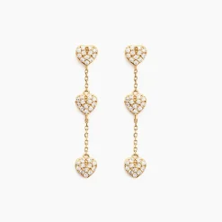 Clearance Histoire d'Or Boucles D'oreilles Pendantes Bomb Lover Or Jaune Oxyde De Zirconium