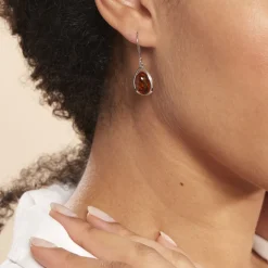 Histoire d'Or Boucles D'oreilles Pendantes Hilda Argent Blanc Ambre* Boucles D'Oreilles|Boucles D'Oreilles Fantaisie