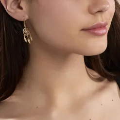 Histoire d'Or Boucles D'oreilles Plaqué Or Jaune Attrape Rêves Turquoises* Boucles D'Oreilles|Boucles D'Oreilles Fantaisie