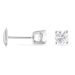 Best Histoire d'Or Boucles D'oreilles Puces 4 Griffes Or Blanc Diamant Synthetique or blanc diamant synthétique blanc