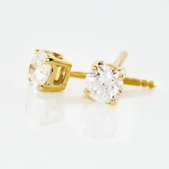 Histoire d'Or Boucles D'oreilles Puces 4 Griffes Or Jaune Diamant Synthetique* Boucles D'Oreilles|Clous D'Oreilles